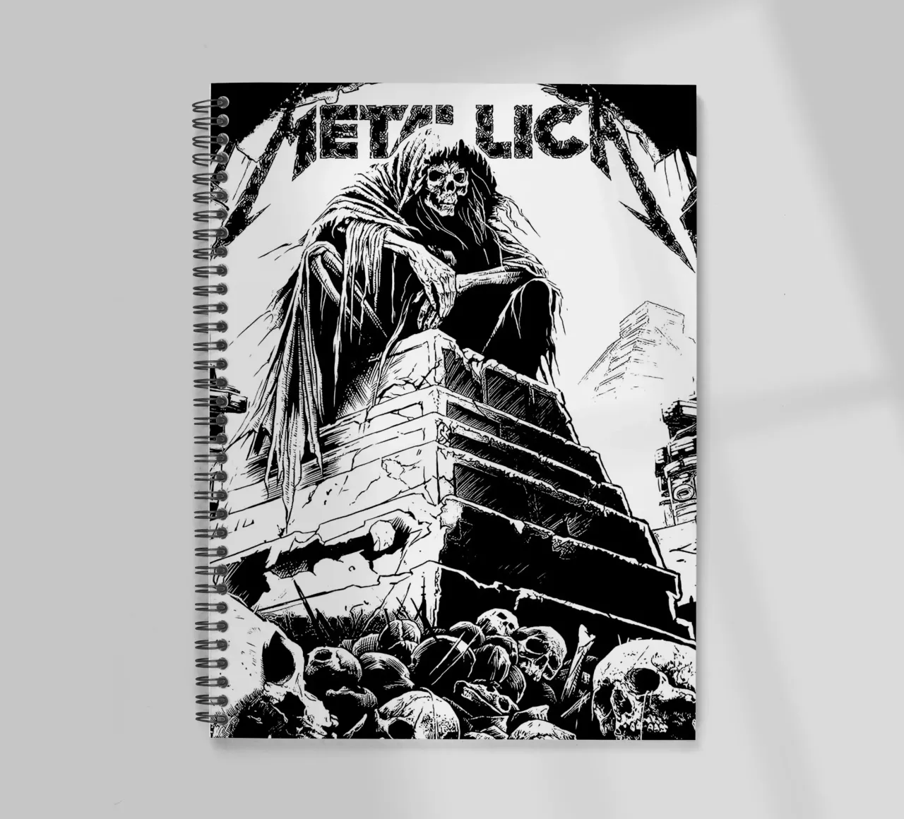 Metallichead 1 spiral notebook by music soul