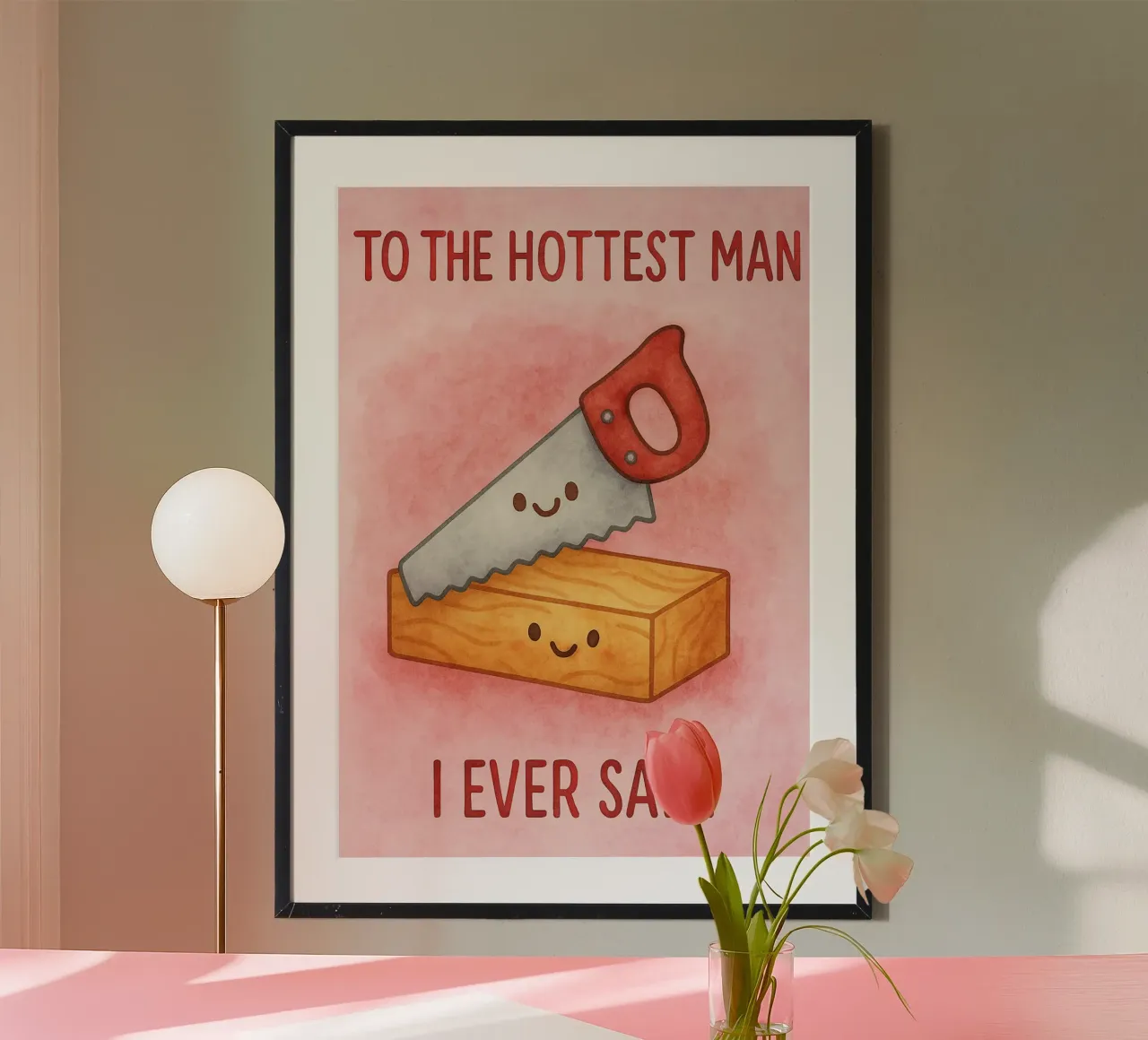 all'uomo più sexy che abbia mai visto poster con telaio in legno da Mirage