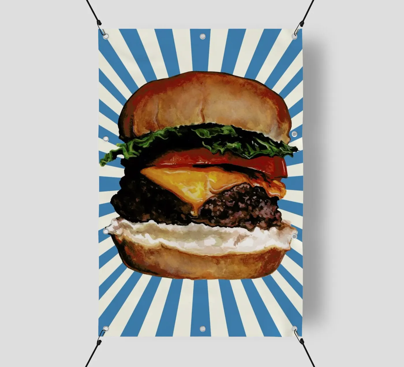 Cheeseburger telo in pvc da Kelly Gilleran