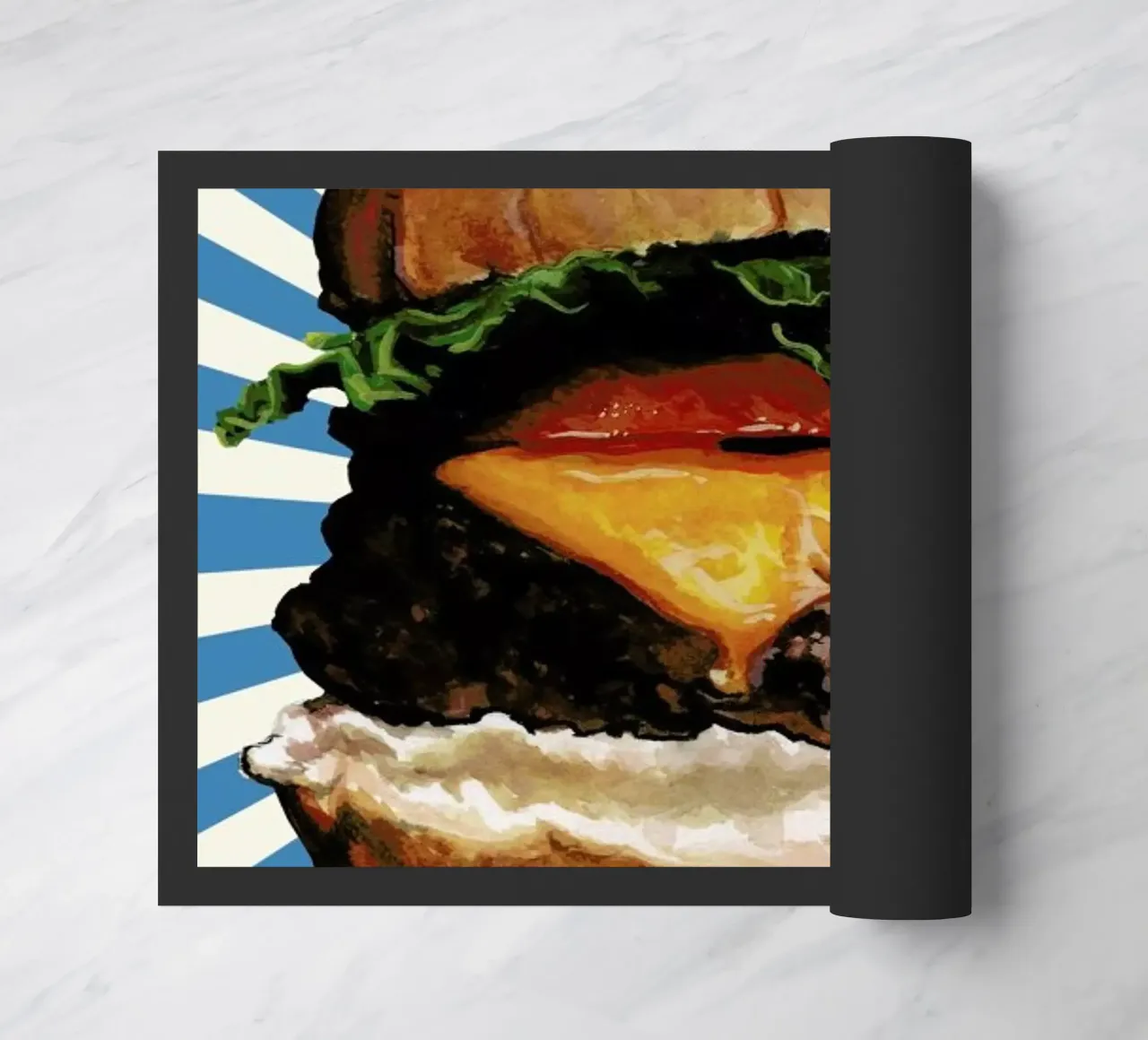 Cheeseburger doormat by Kelly Gilleran