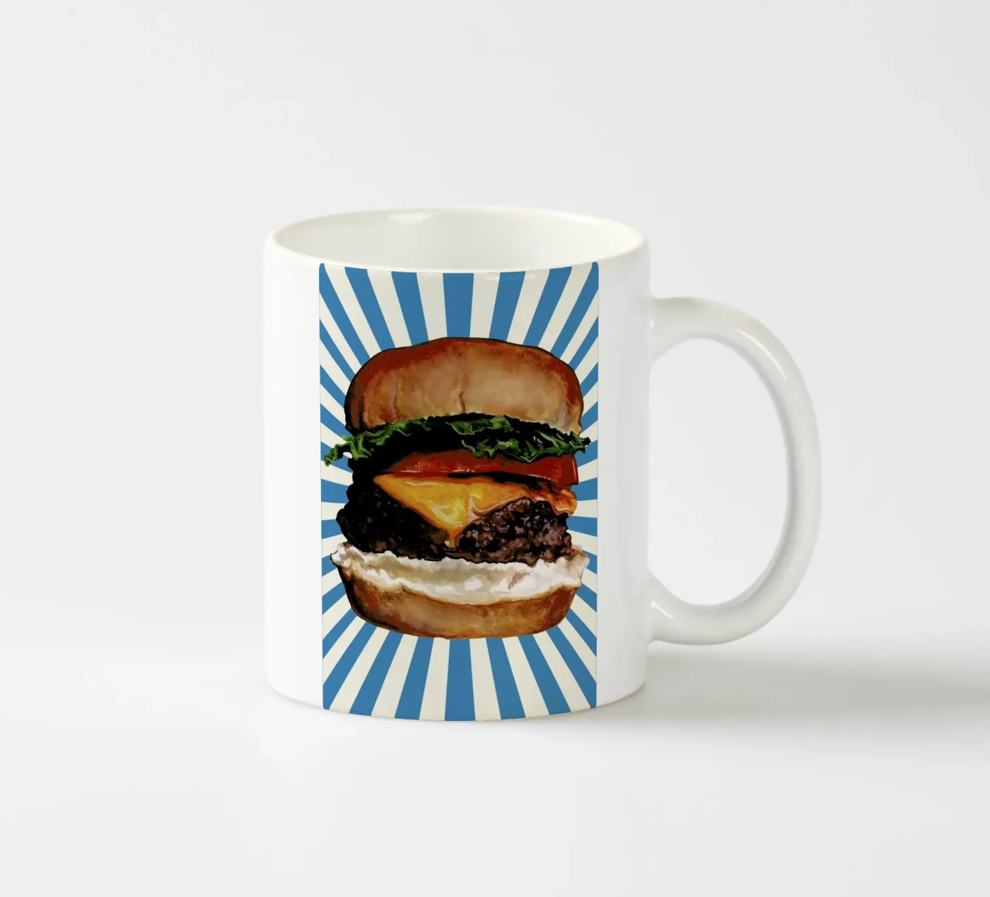 Cheeseburger ceramic mug by Kelly Gilleran