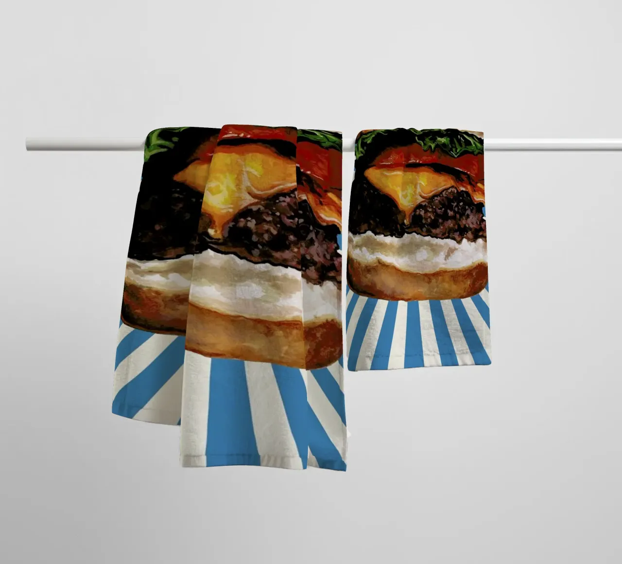 Cheeseburger towel by Kelly Gilleran
