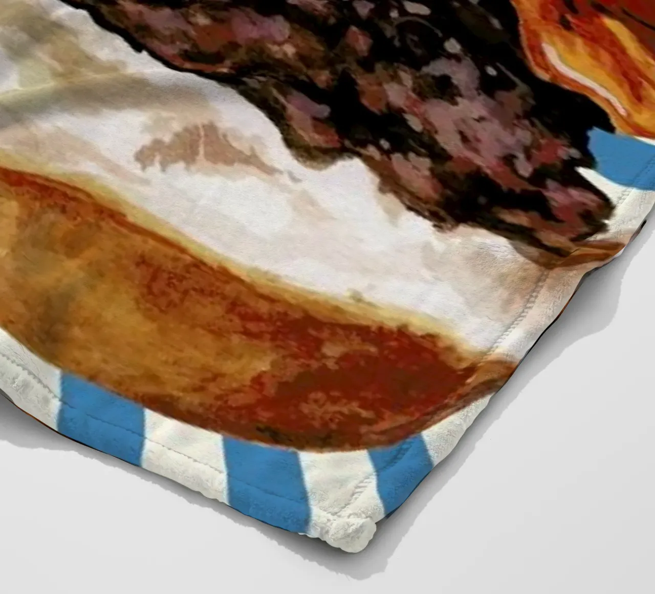 Cheeseburger fleece blanket by Kelly Gilleran