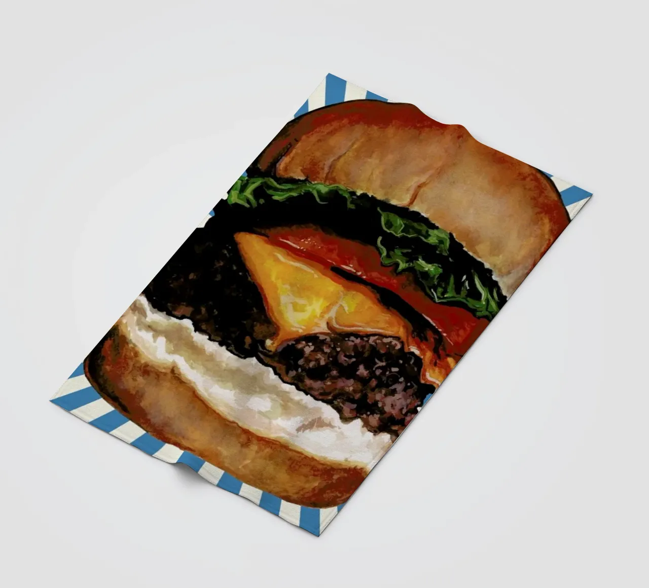 Cheeseburger fleece blanket by Kelly Gilleran