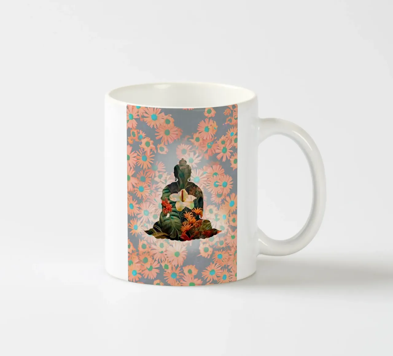 Buddha fiorito - Amore e pace tazza in ceramica da Happy 😃 Art 🎨 by Christine Schnoell