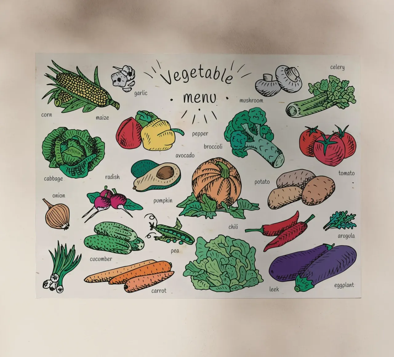 Piccolo menu di verdure pellicola backlit da muench benjamin