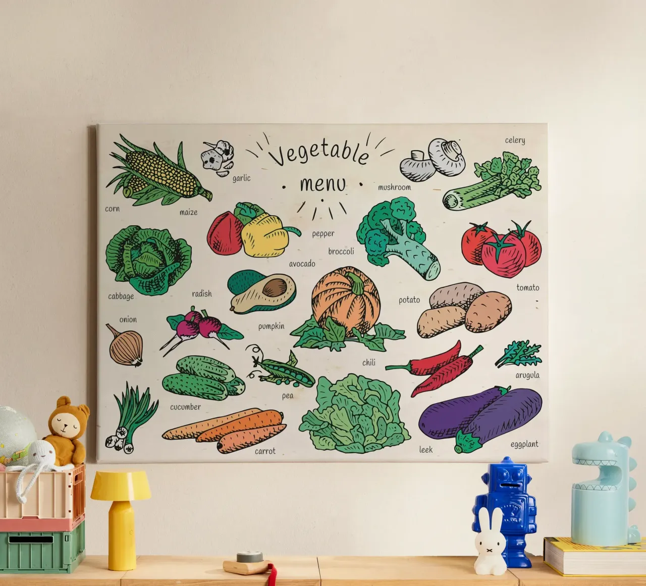 Piccolo menu di verdure tela con Cornice a cassetta da muench benjamin