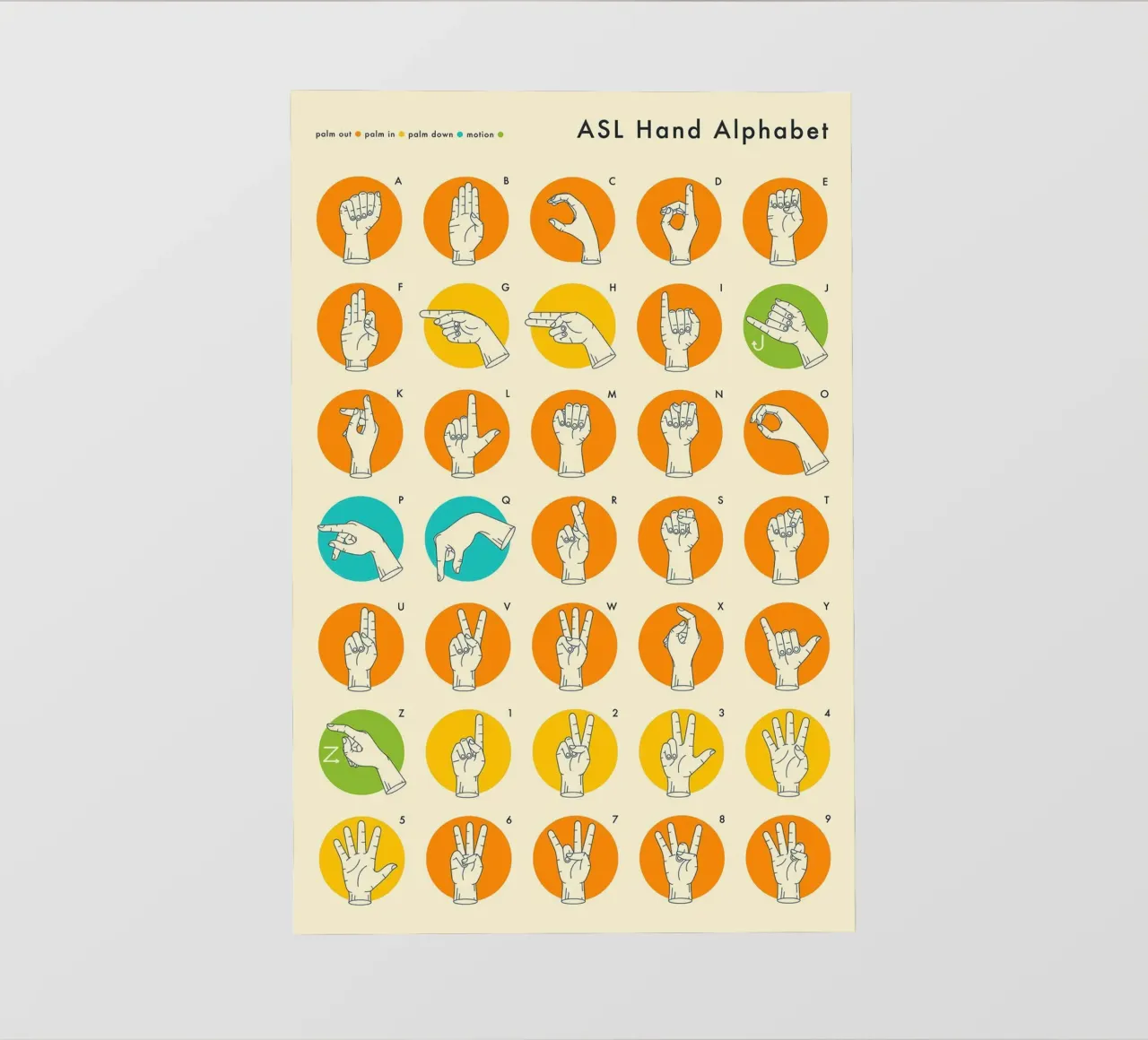 Sign language hand alphabet pvc cover by muench benjamin