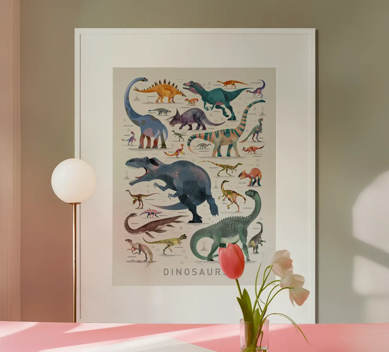 Dinosaurs II poster with plastic frame by muench benjamin