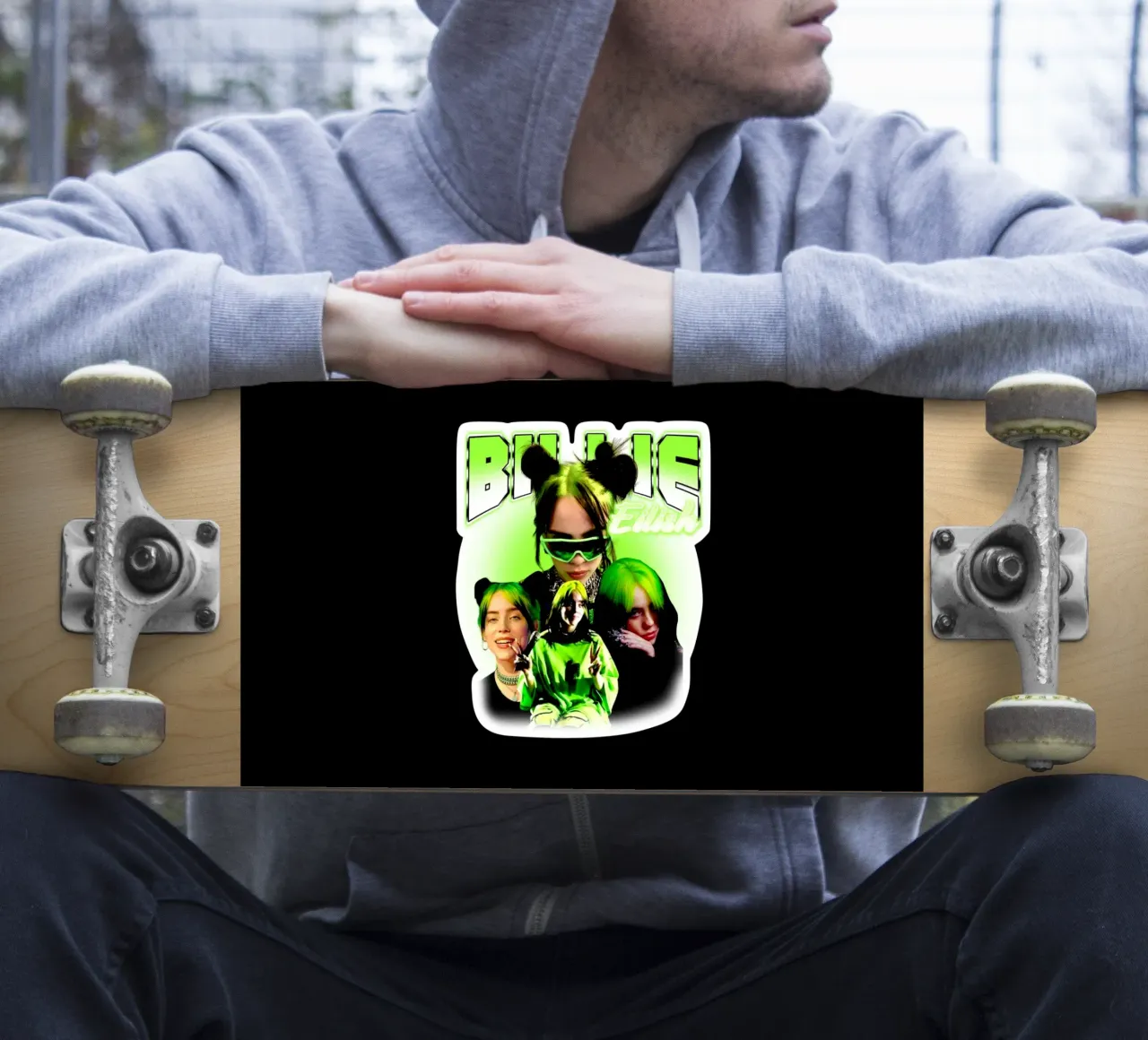 Vintage Bootleg V2 Billie Eilish pegatina de https://www.juniqe.com/uk/shop/Henndraws