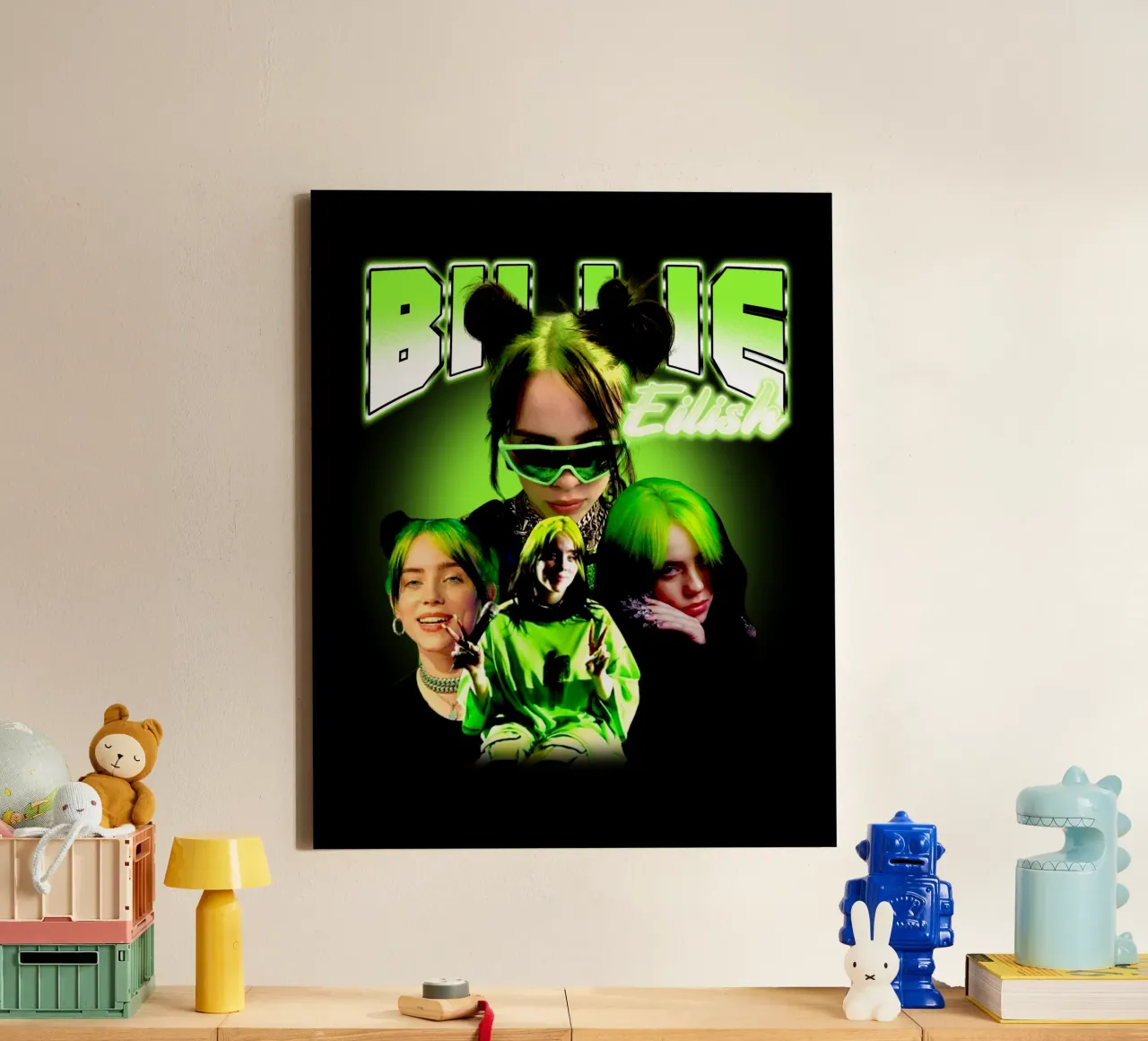 Vintage Bootleg V2 Billie Eilish canvas by https://www.juniqe.com/uk/shop/Henndraws