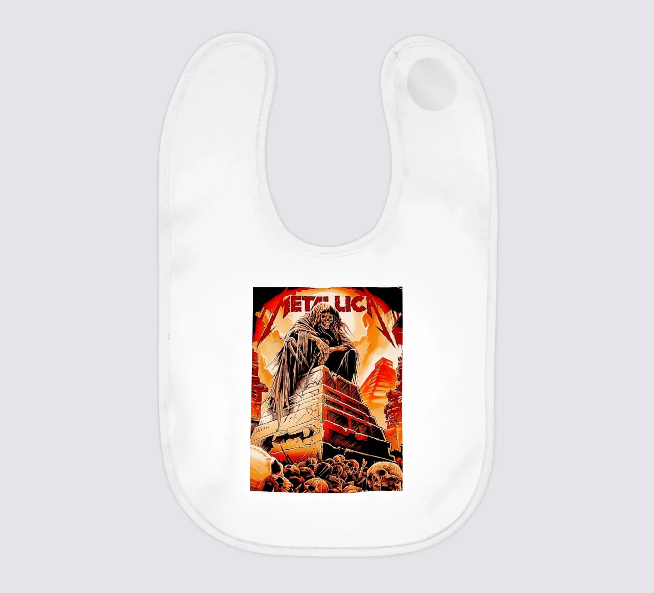 metallichead band rock 12 baby bib by music soul