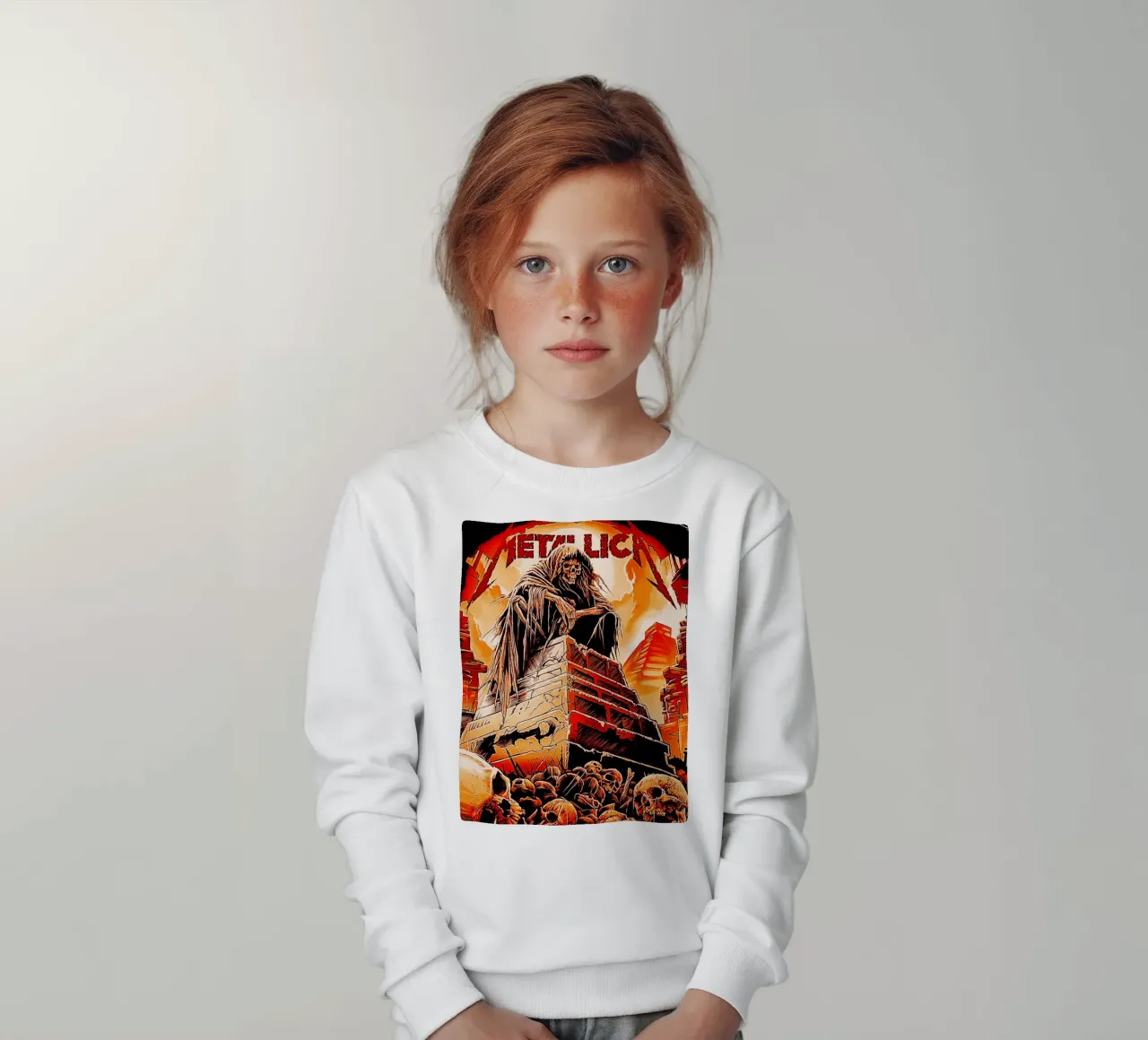 metallichead band rock 12 kids sweatshirt by music soul