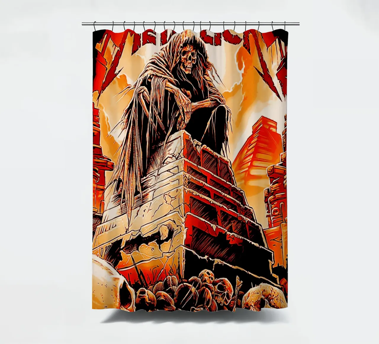 metallichead band rock 12 shower curtain by music soul