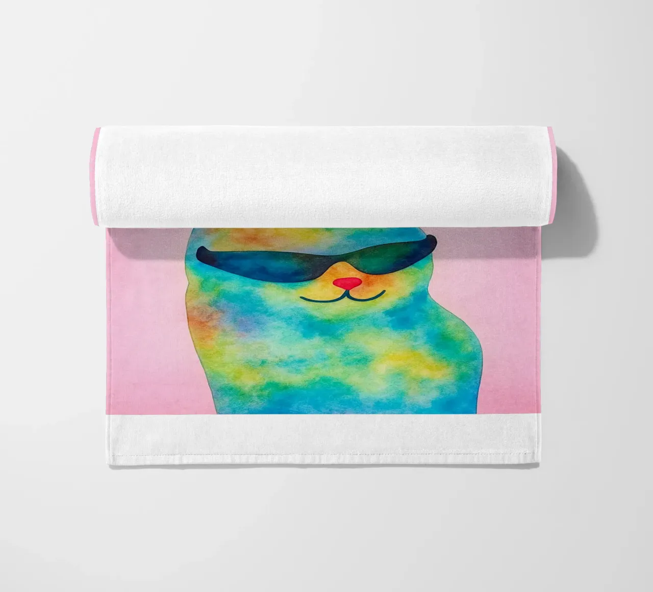 work hard so my cat can better life beach towel by Mirage