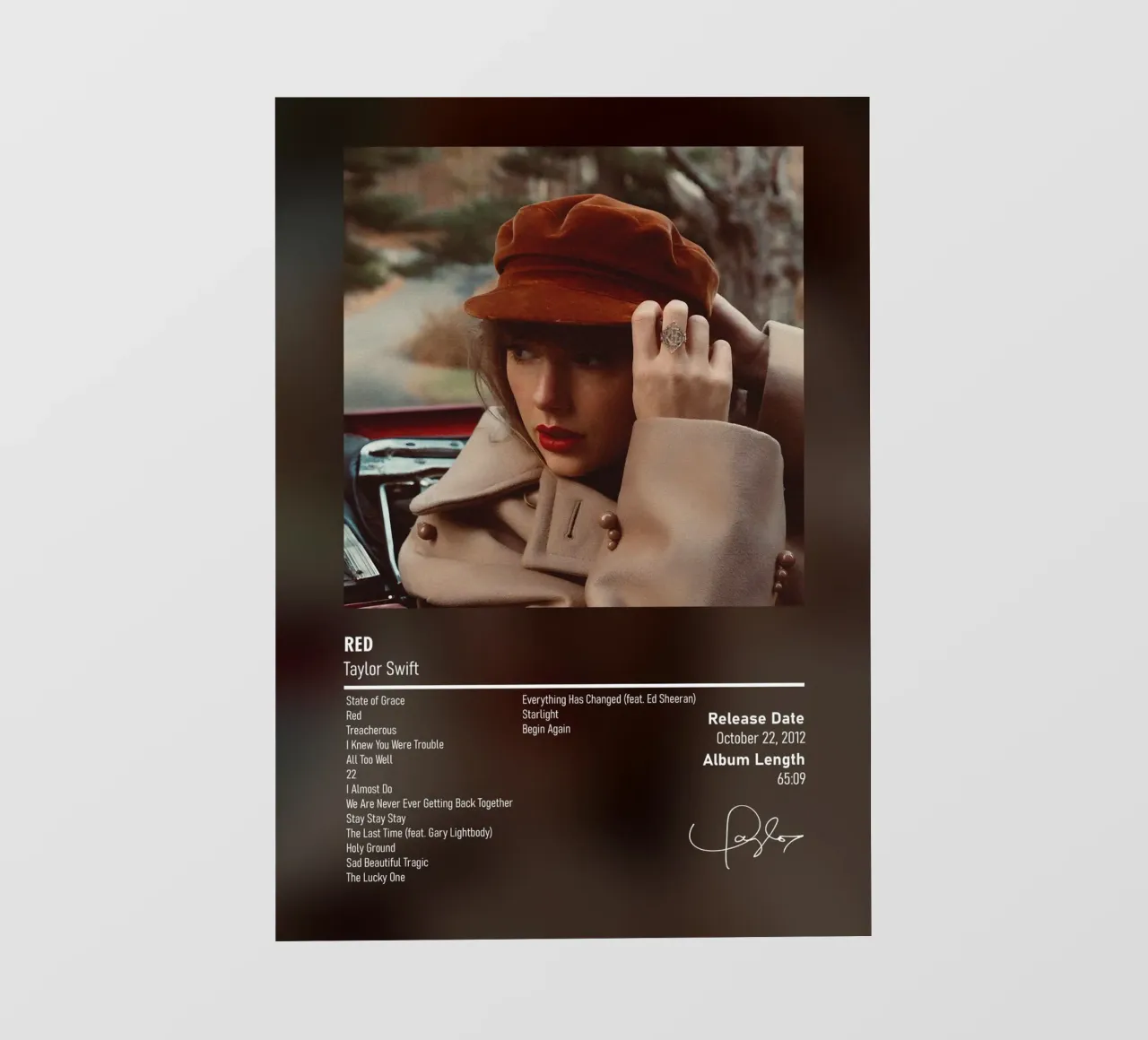 Red (2012) by Taylor Swift pellicola backlit da DGUnder