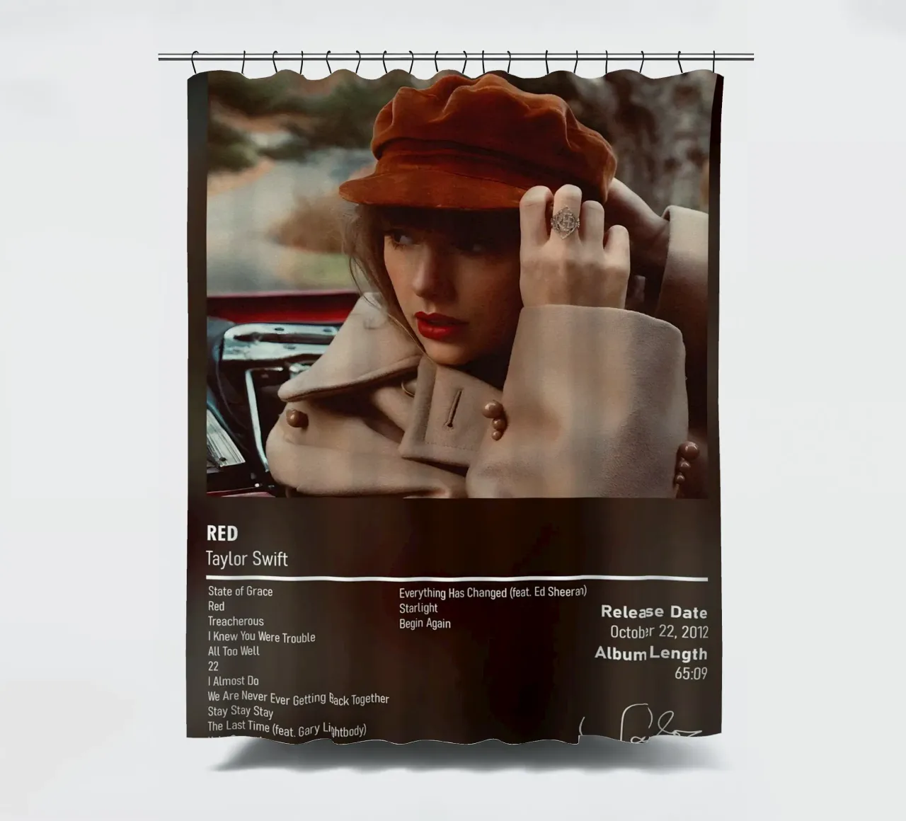 Red (2012) by Taylor Swift tenda da doccia da DGUnder