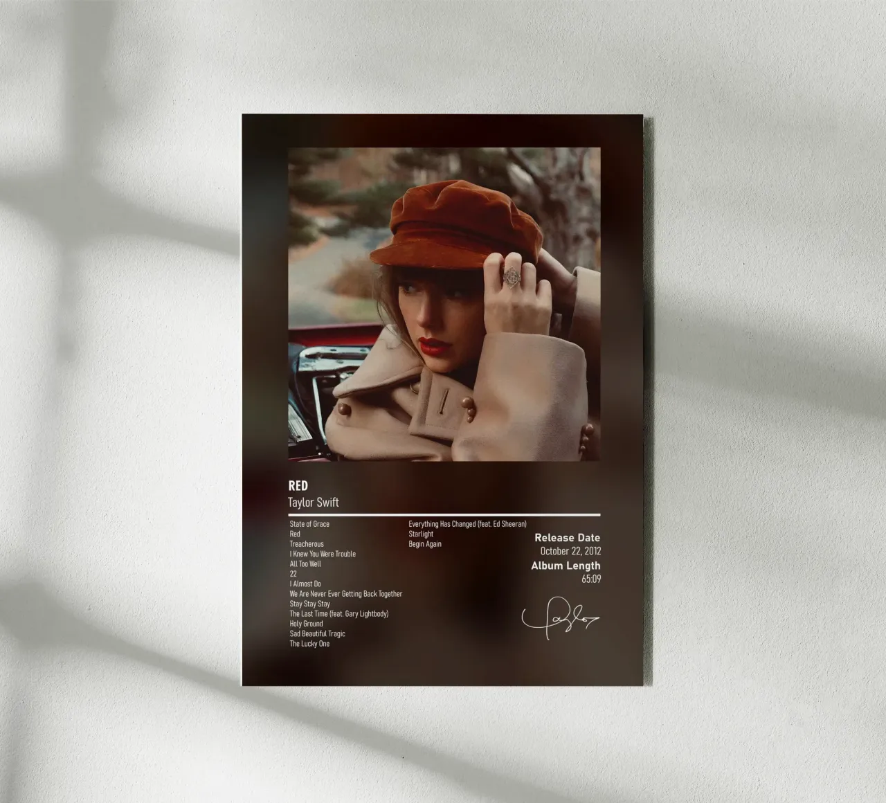 Red (2012) by Taylor Swift alluminio dibond da DGUnder