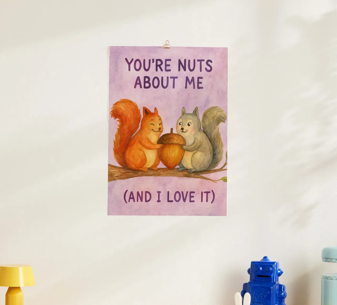 sei pazzo di me poster con telaio in legno da Mirage