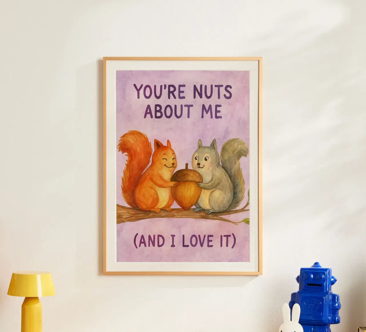 sei pazzo di me poster con telaio in legno da Mirage