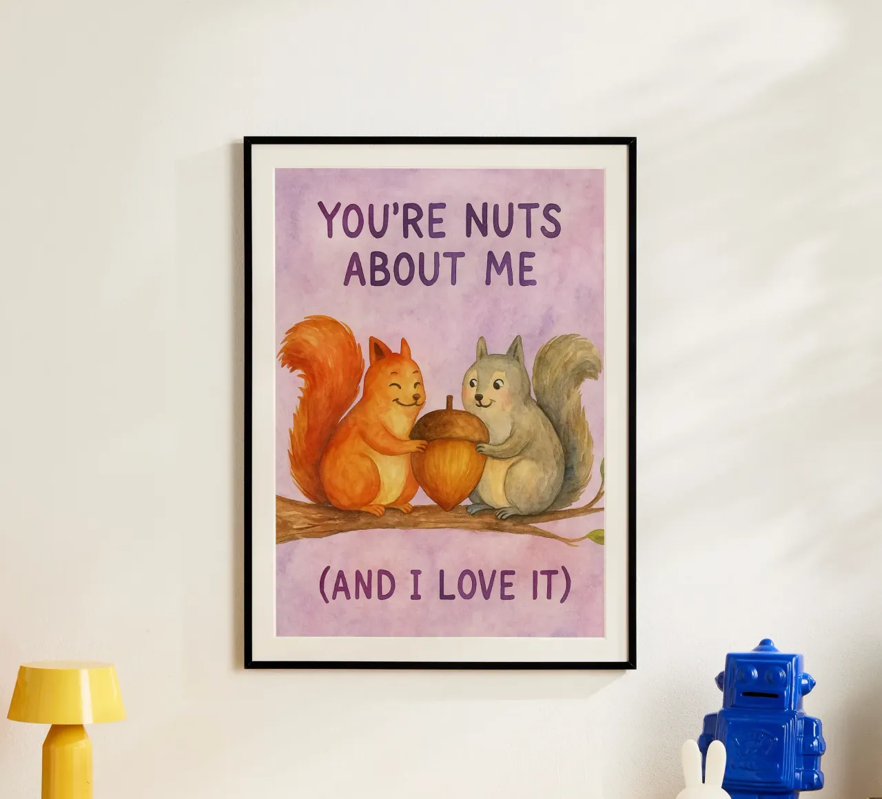 sei pazzo di me poster con telaio in legno da Mirage