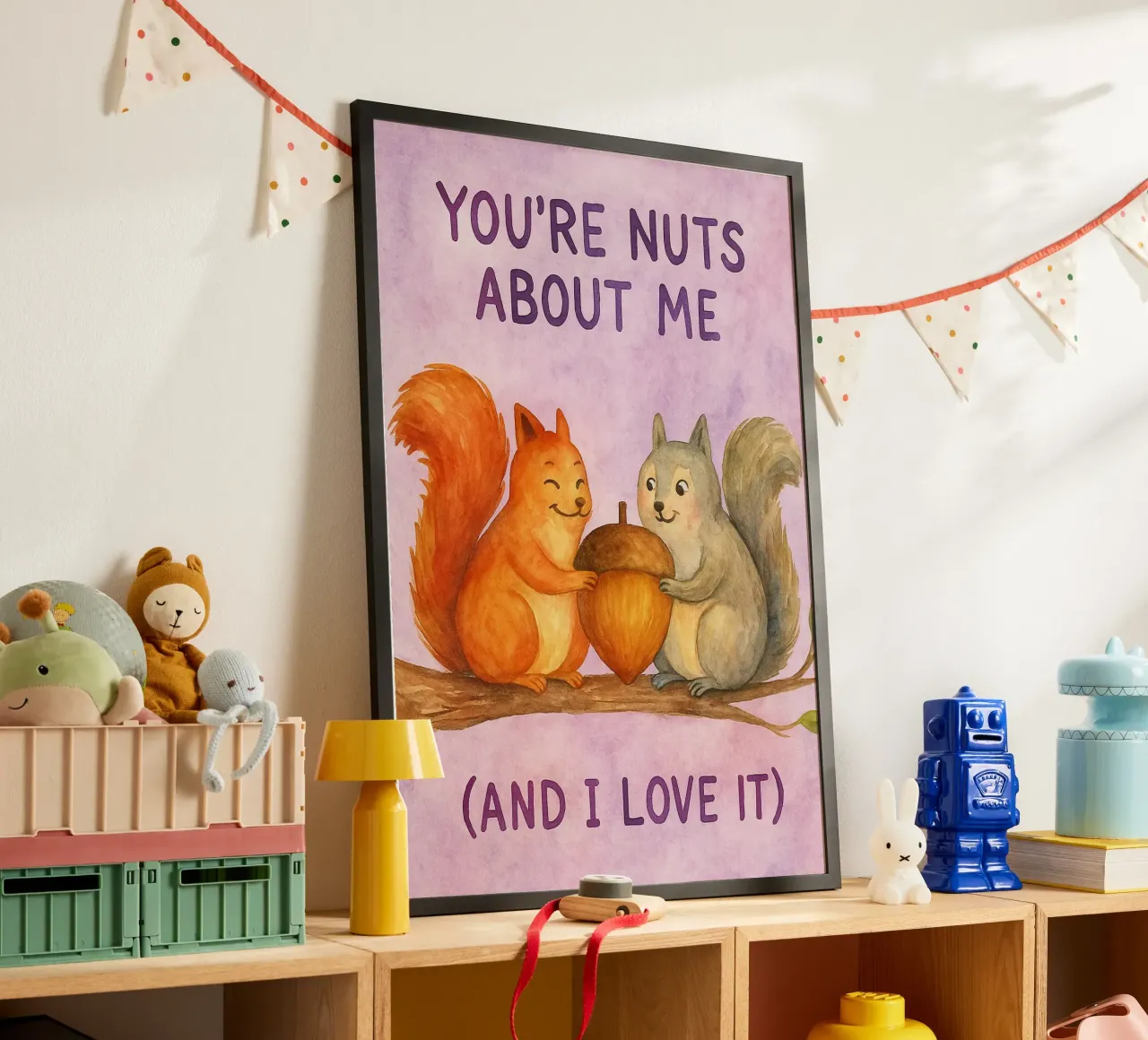 sei pazzo di me poster con telaio in legno da Mirage