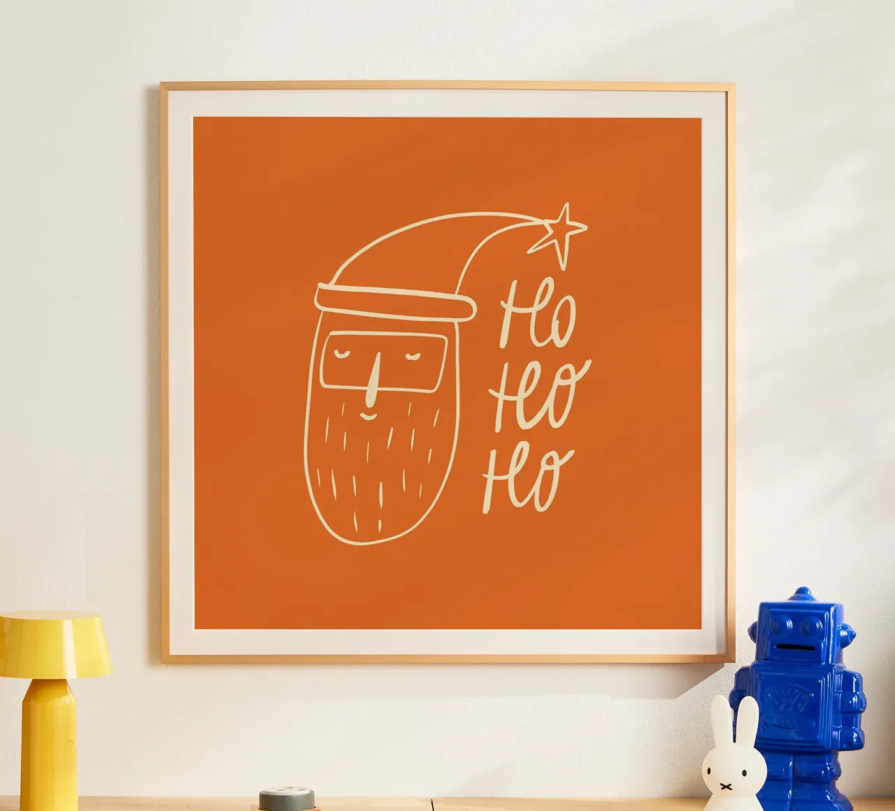 Happy Christmas No 01 poster con telaio in alluminio da treechild