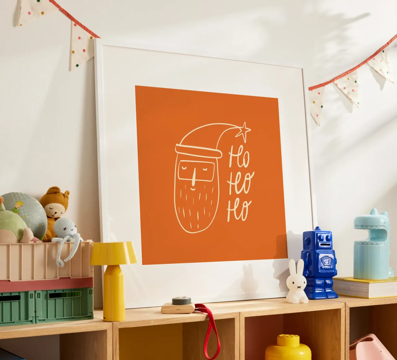 Happy Christmas No 01 poster con telaio in alluminio da treechild