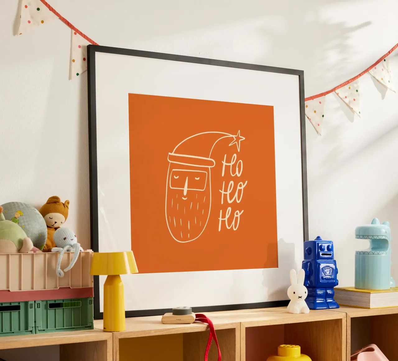 Happy Christmas No 01 poster con telaio in alluminio da treechild