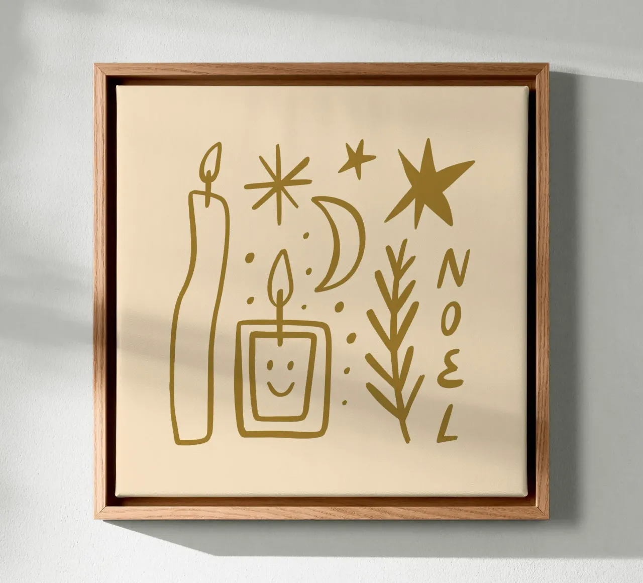Happy Christmas No 02 canvas with Floater frame by treechild