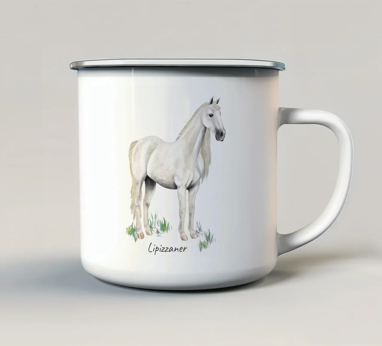 Lipizzaner tazza in smalto da Moonlit Illustrations