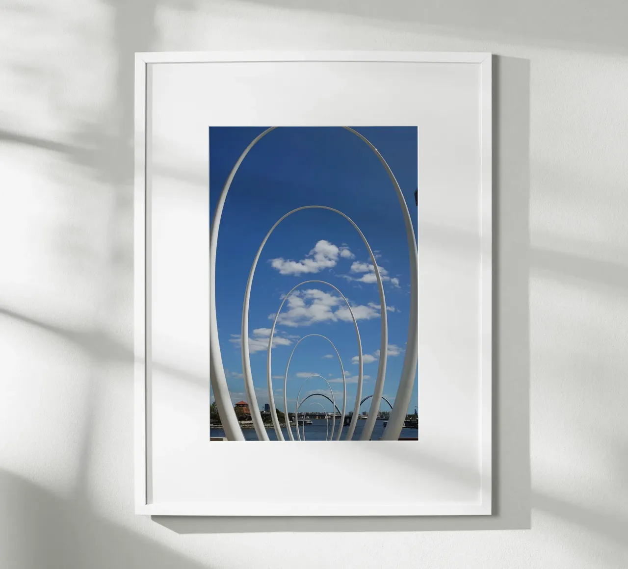 Spanda Sculpture at Elizabeth Quay in Perth poster with wooden frame by byrieneke
