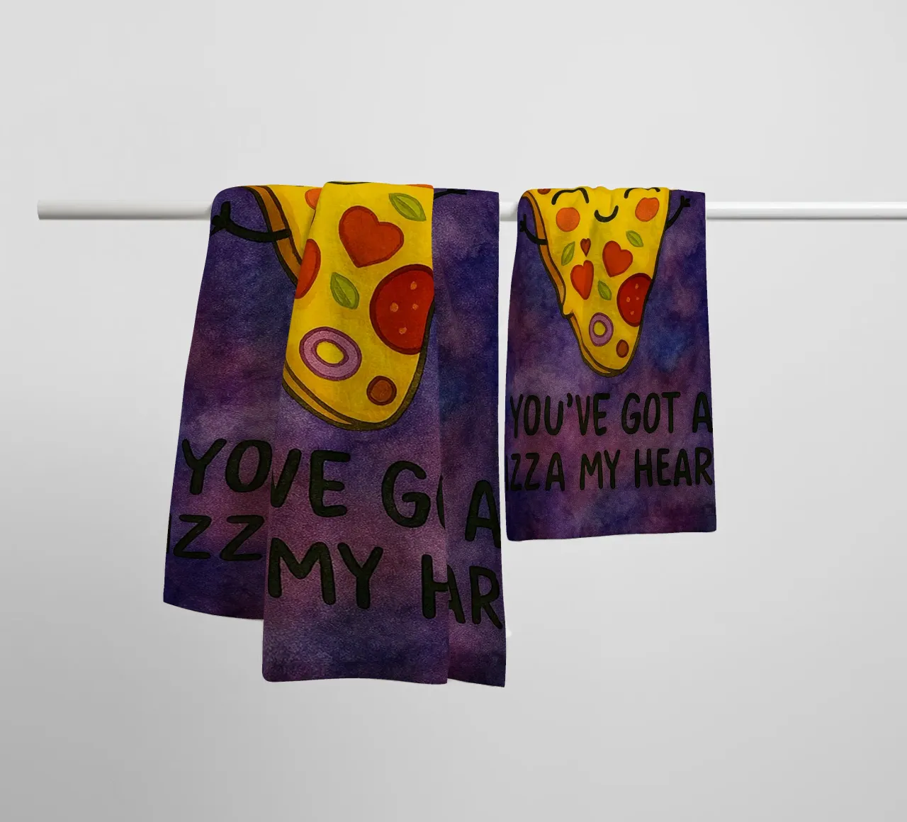 hai una pizza il mio cuore asciugamano da bagno da Mirage