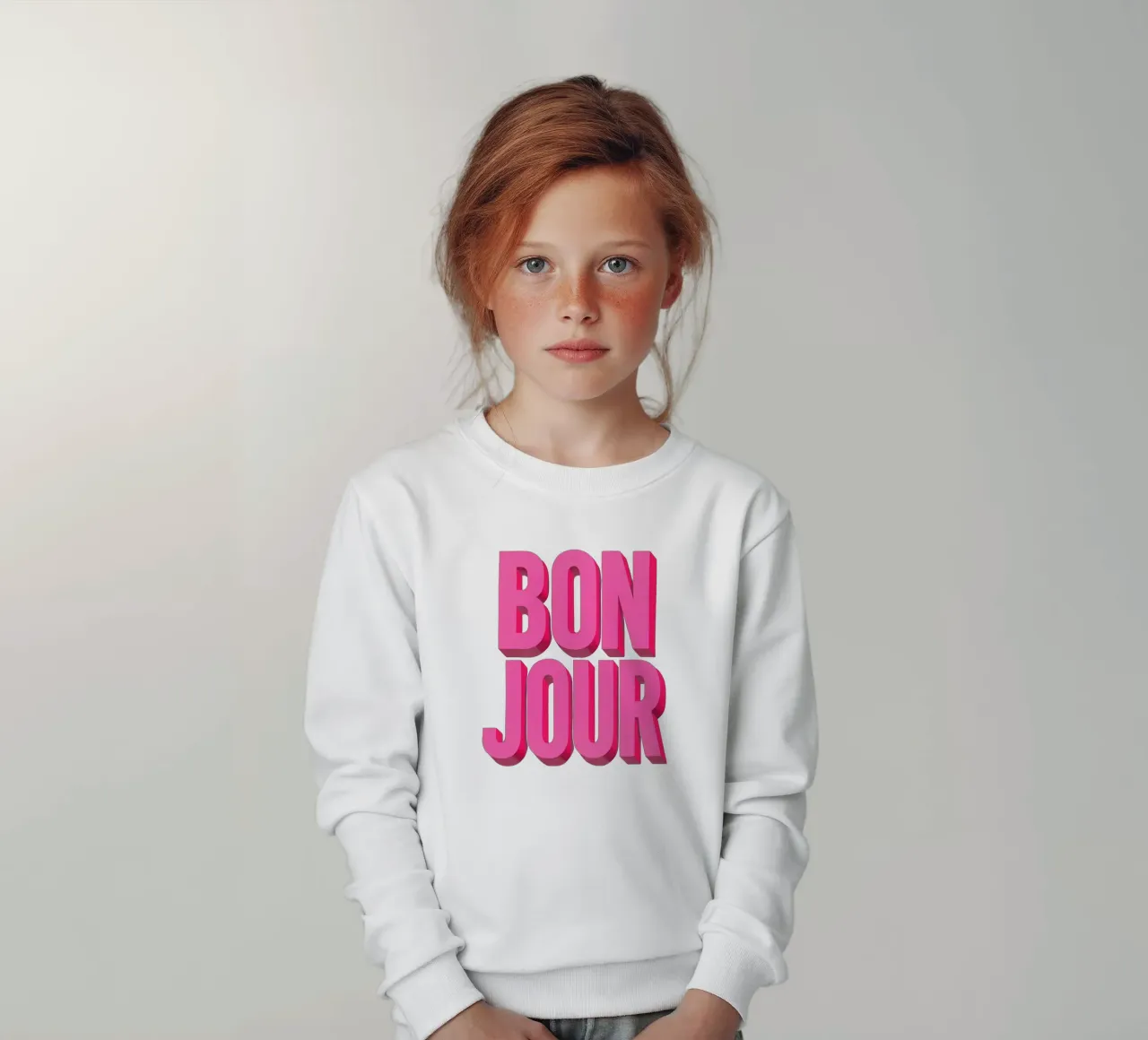 Typo Hello: Bonjour! felpa bambino da QuooodZ by MooodzArt