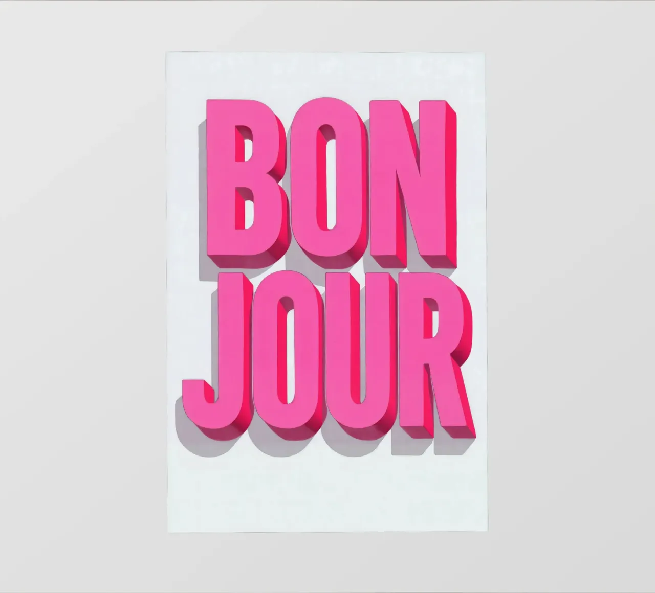 Typo Hello: Bonjour! telo in pvc da QuooodZ by MooodzArt