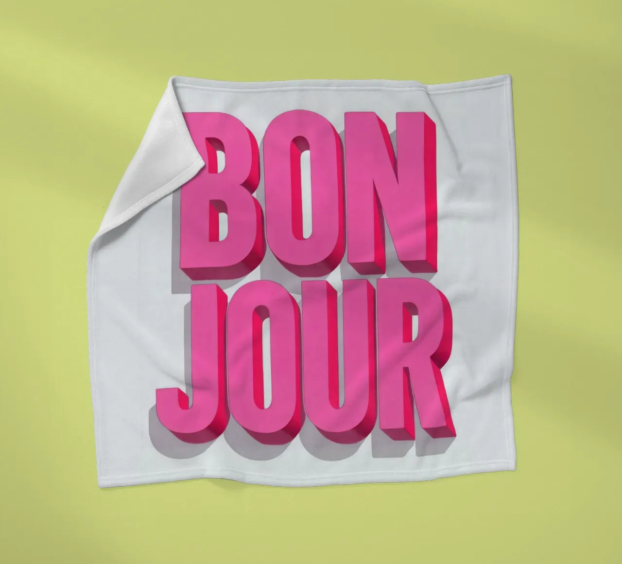 Typo Hello: Bonjour! fleece blanket by QuooodZ by MooodzArt