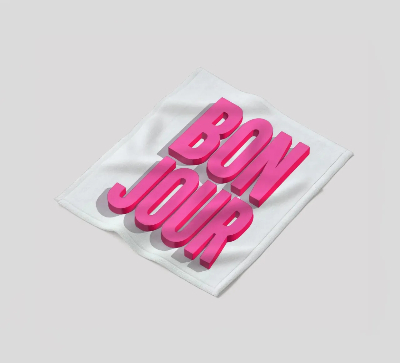 Typo Hello: Bonjour! fleece blanket by QuooodZ by MooodzArt