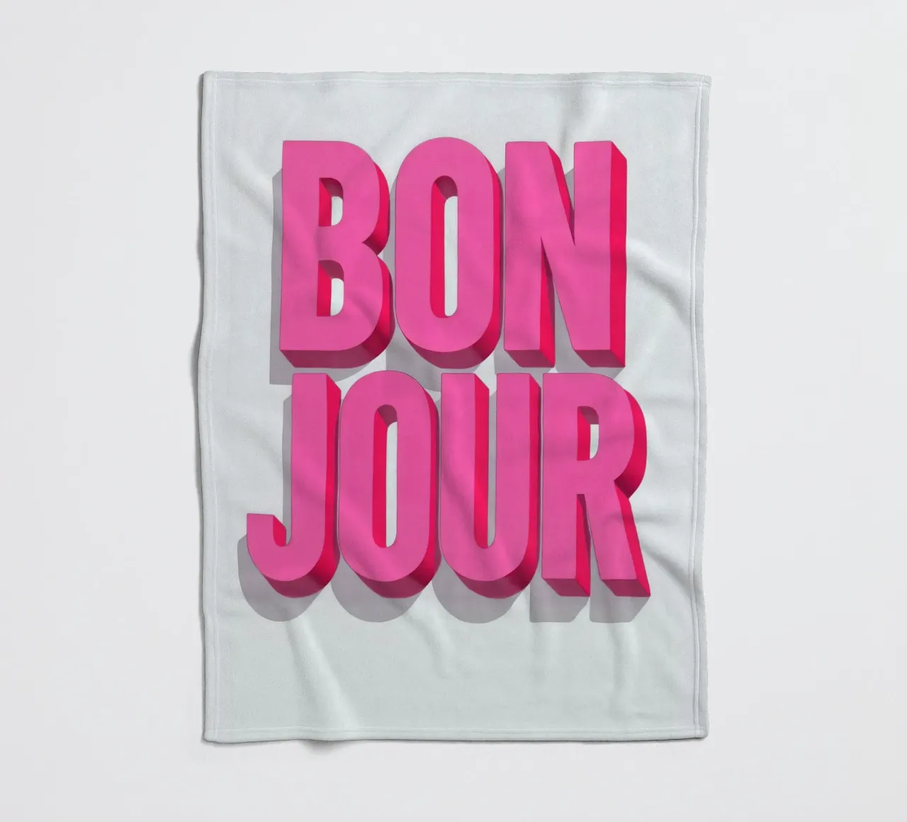 Typo Hello: Bonjour! fleece blanket by QuooodZ by MooodzArt