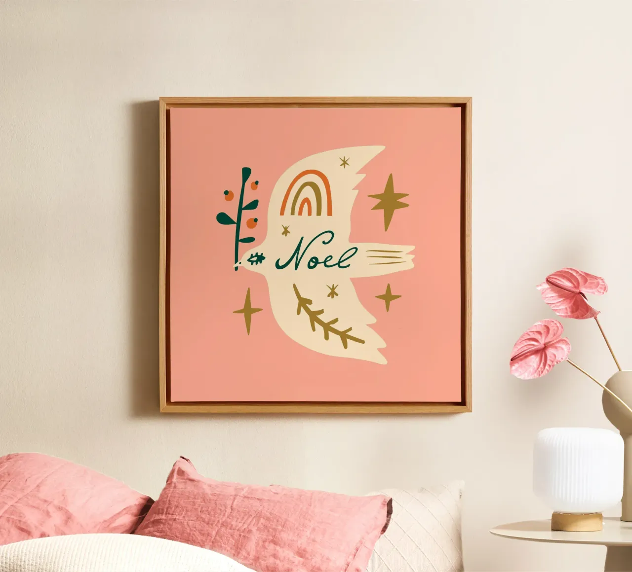 Happy Christmas No 04 canvas with Floater frame by treechild