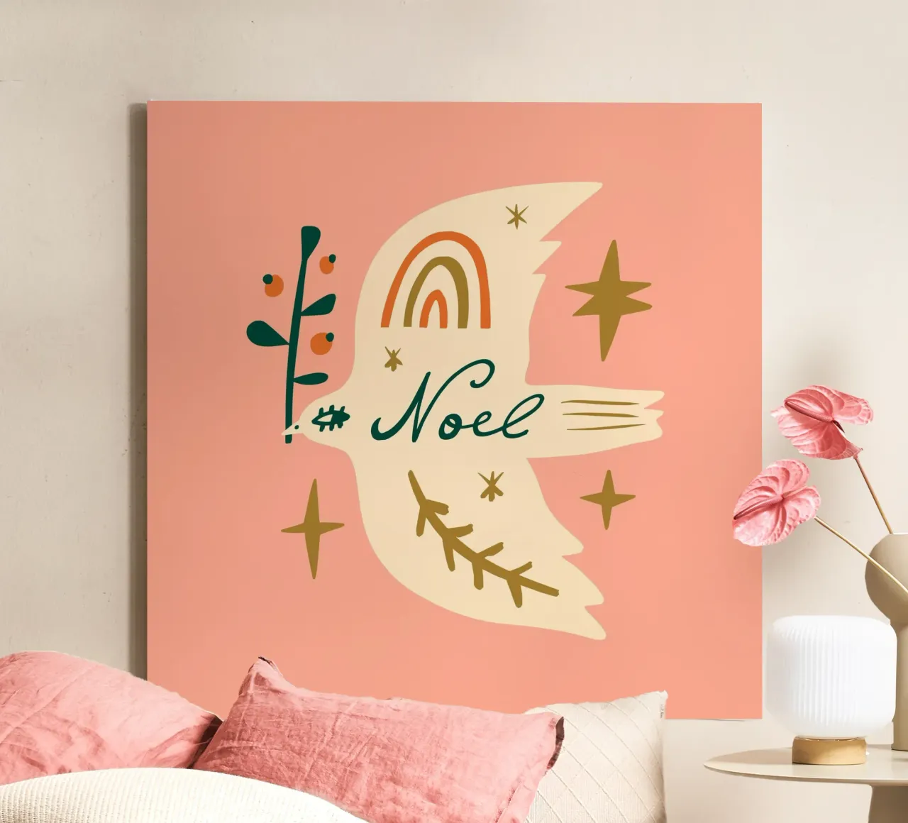 Happy Christmas No 04 canvas with Floater frame by treechild