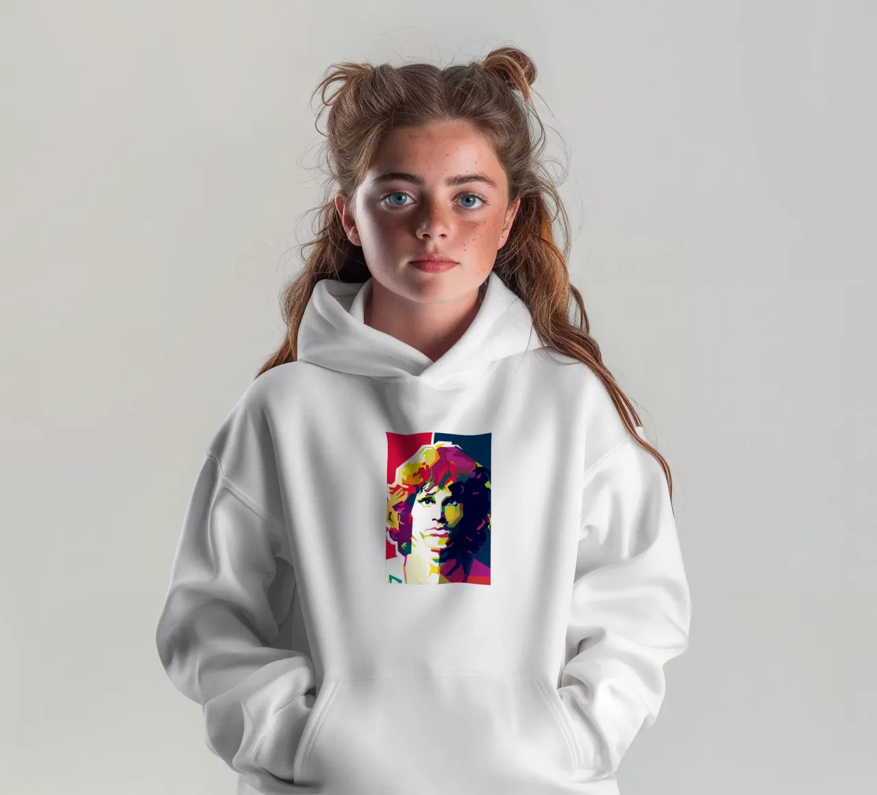 Jim Morrison Rock And Roll británico Arte WPAP sudadera con capucha para niño de Artkreator