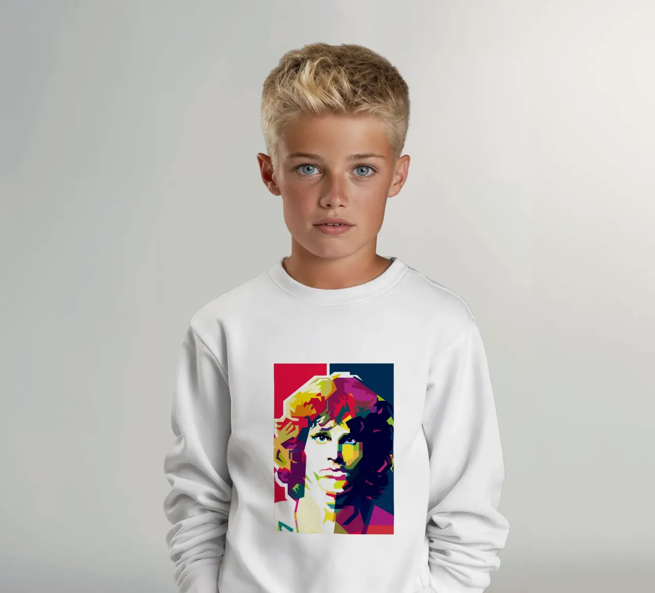 Jim Morrison Rock And Roll británico Arte WPAP sudadera para niño de Artkreator