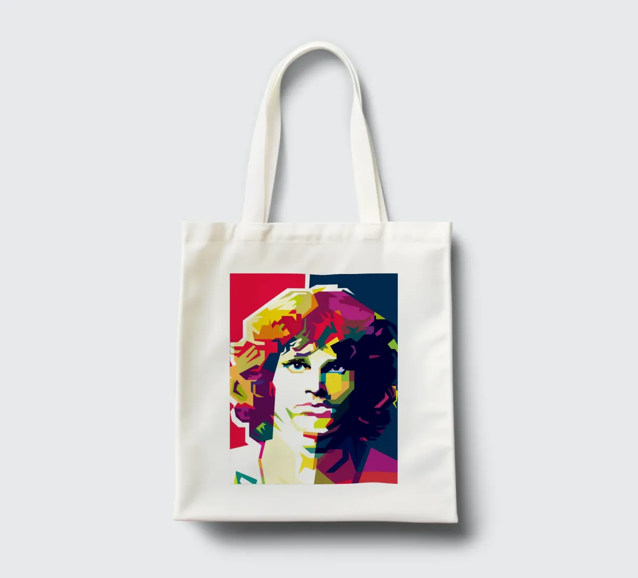 Jim Morrison British Rock And Roll Art WPAP tote bag by Artkreator