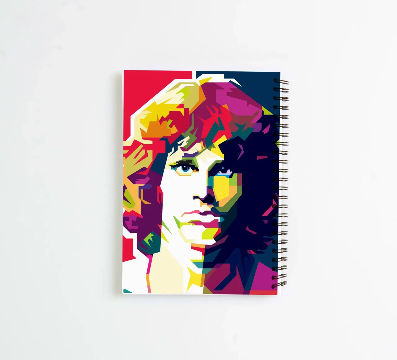 Jim Morrison British Rock And Roll Art WPAP spiral notebook by Artkreator