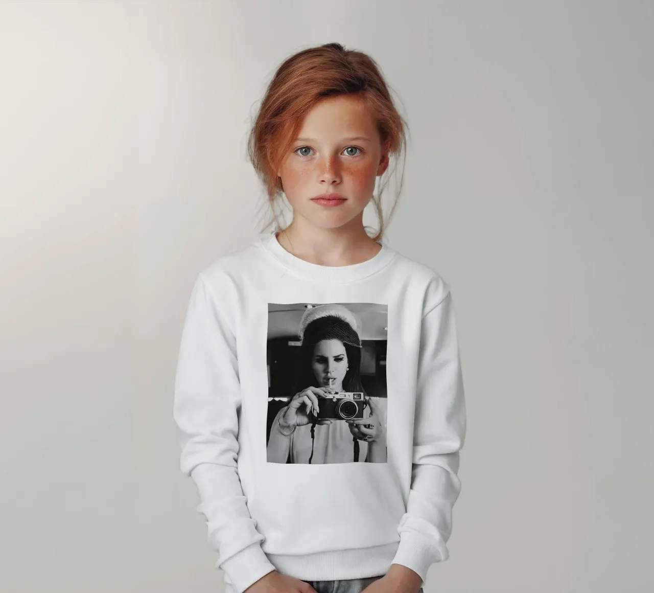 Stile fresco di fumo Lana Del Rey in bianco e nero felpa bambino da licongeilish