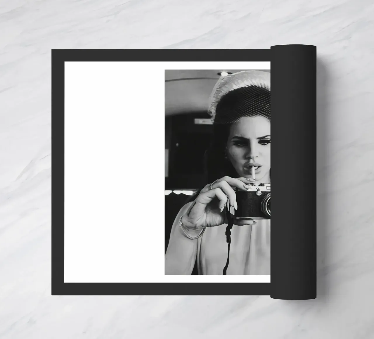 Stile fresco di fumo Lana Del Rey in bianco e nero zerbino da licongeilish
