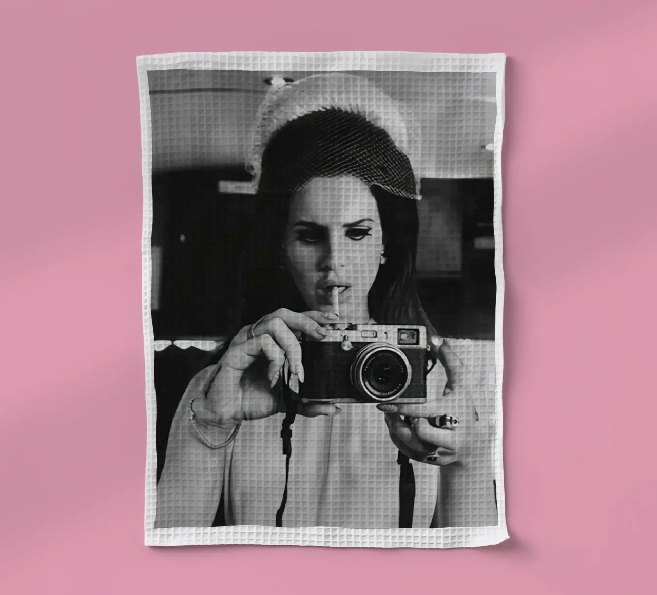 Stile fresco di fumo Lana Del Rey in bianco e nero canovaccio da cucina da licongeilish