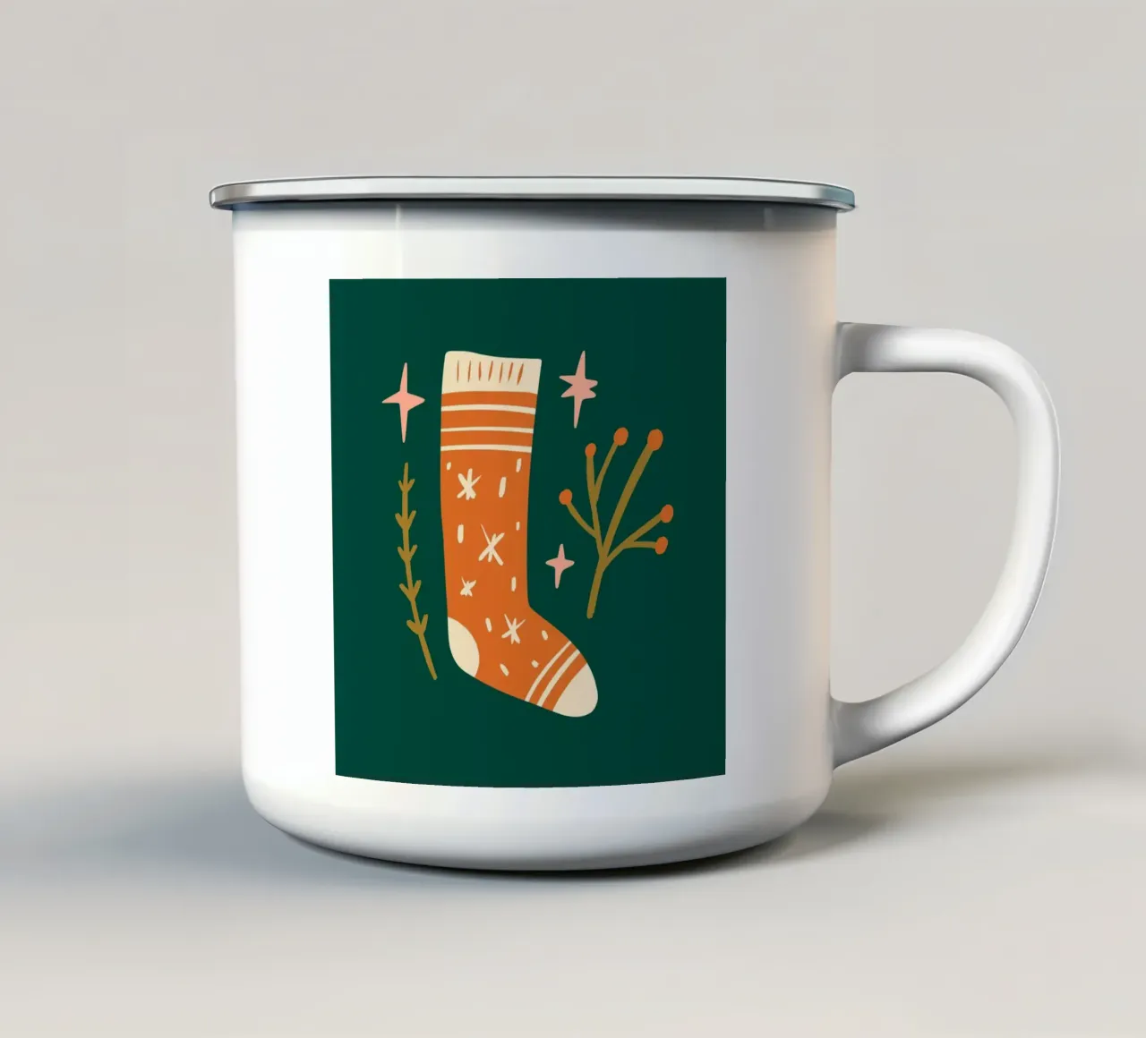 Happy Christmas No 07 tazza in smalto da treechild