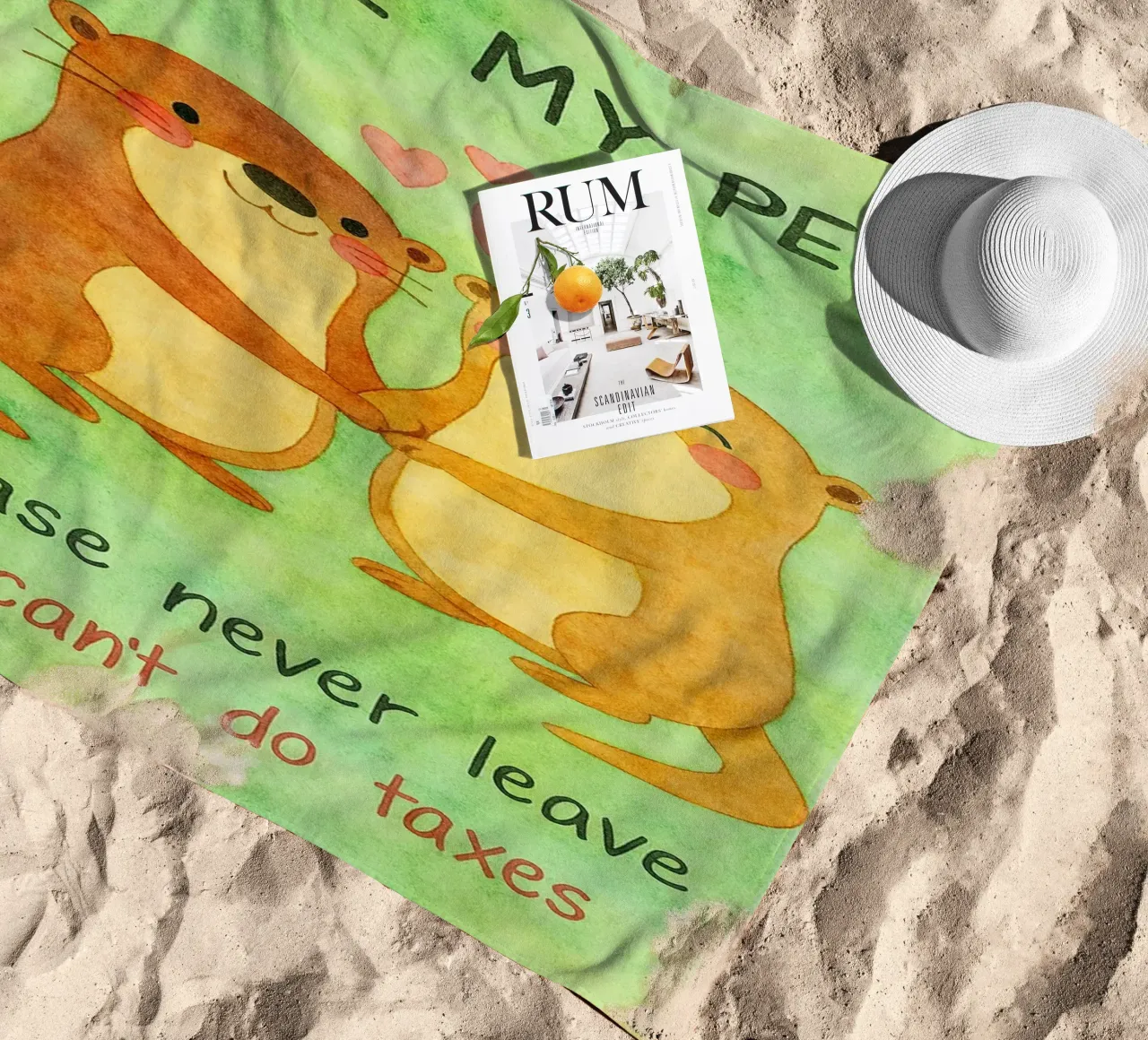 Sei la mia persona, ti prego, non andartene mai, non posso fare le tasse. telo mare da Mirage