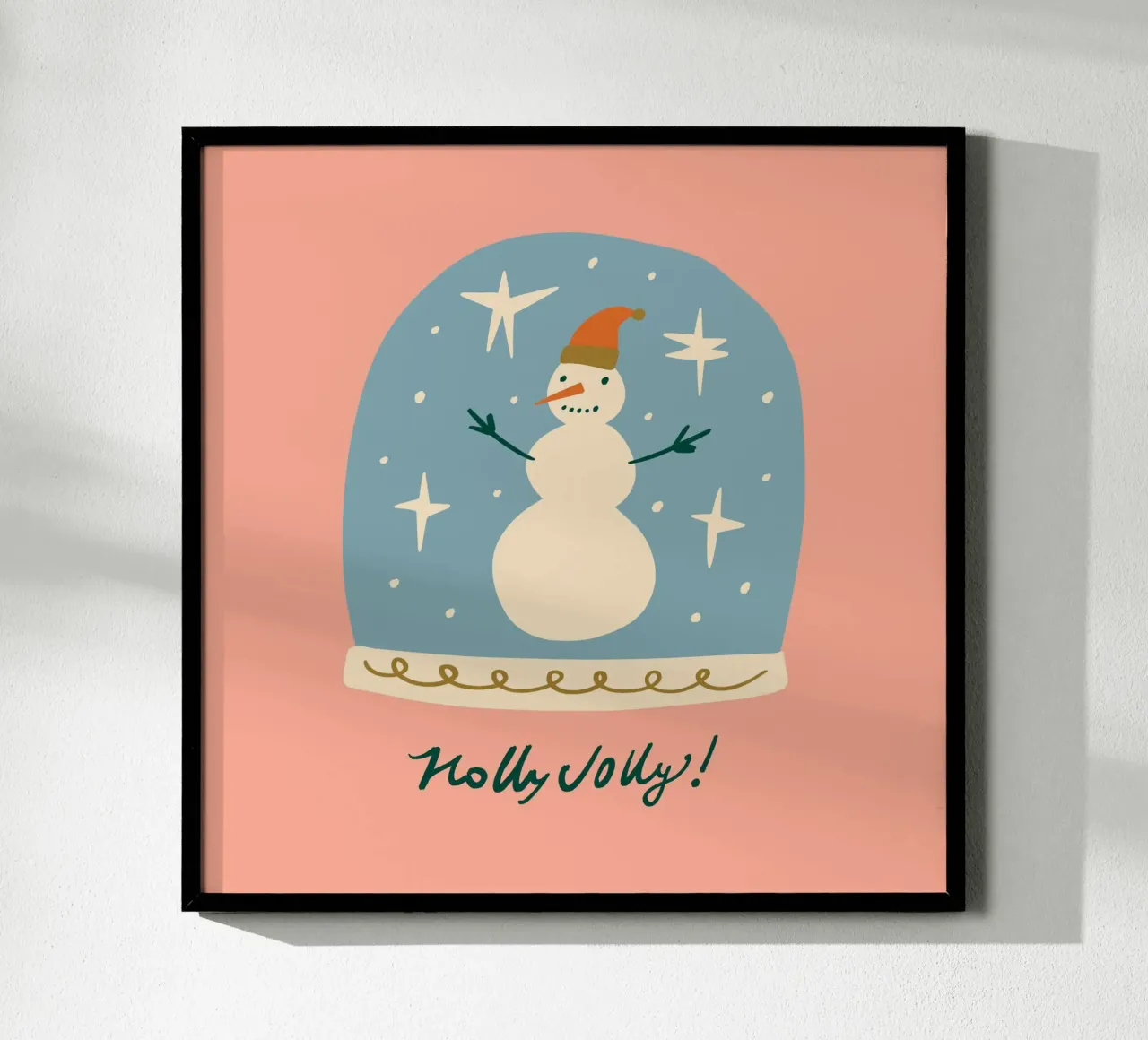 Happy Christmas No 09 poster con telaio in legno da treechild